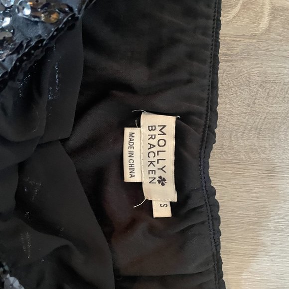 Black and white sequinned mini-skirt, size small - Picture 4 of 8